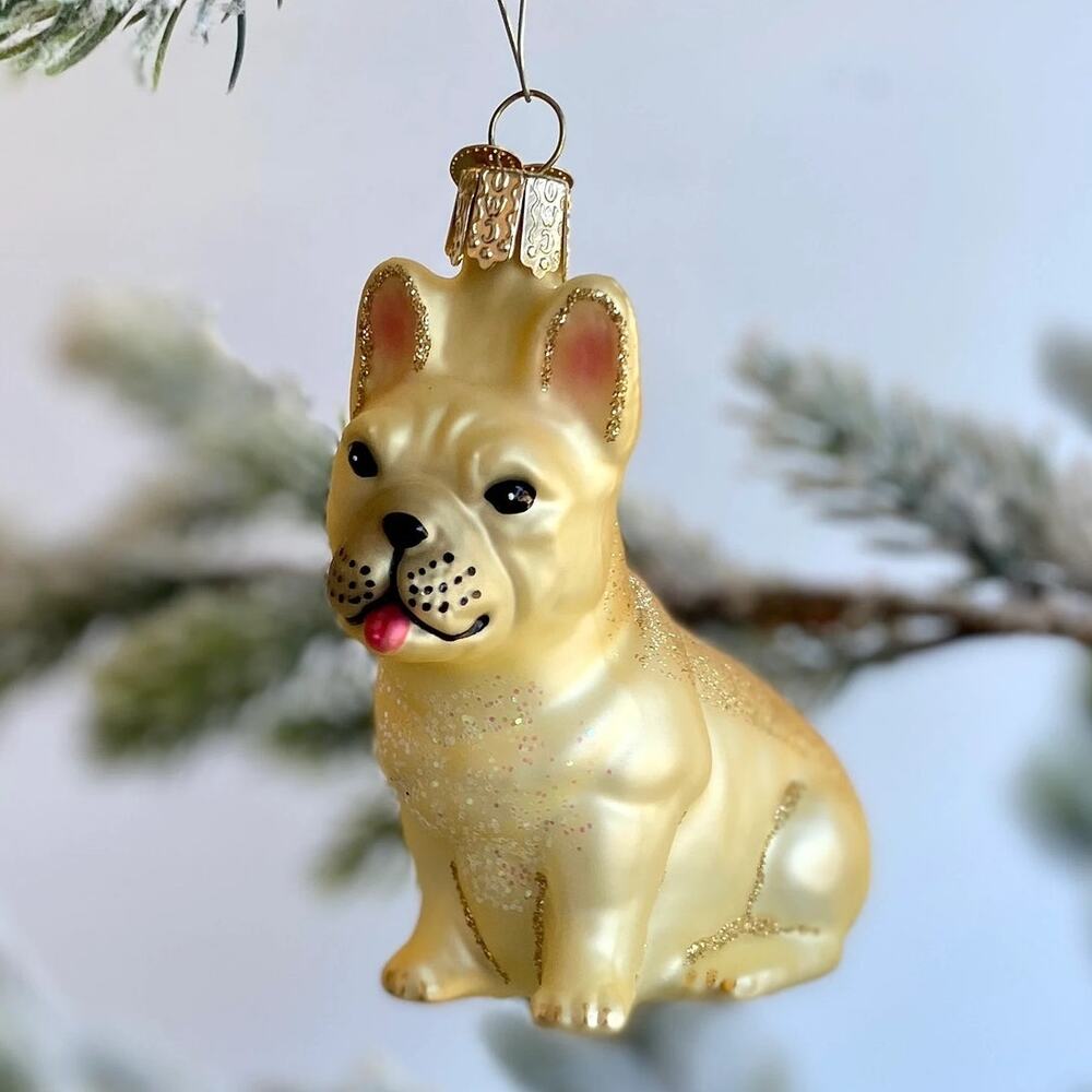 Old World Christmas | NWT | French Bulldog Frenchie Blown Glass Tree Ornament